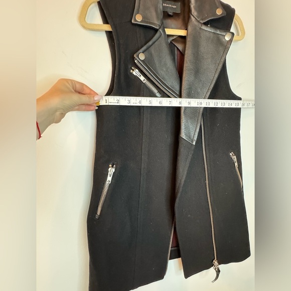Mackage Sleeveless Jacket w/ Leather Collar | Black | Size XS - Picture 4 of 17
